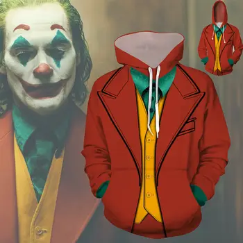 

Men Women Hoodie Sweatshirt Movie Joker Cosplay Costume Clown Stephen King Hoodie Zipper Coat Jacket Clothes Tops