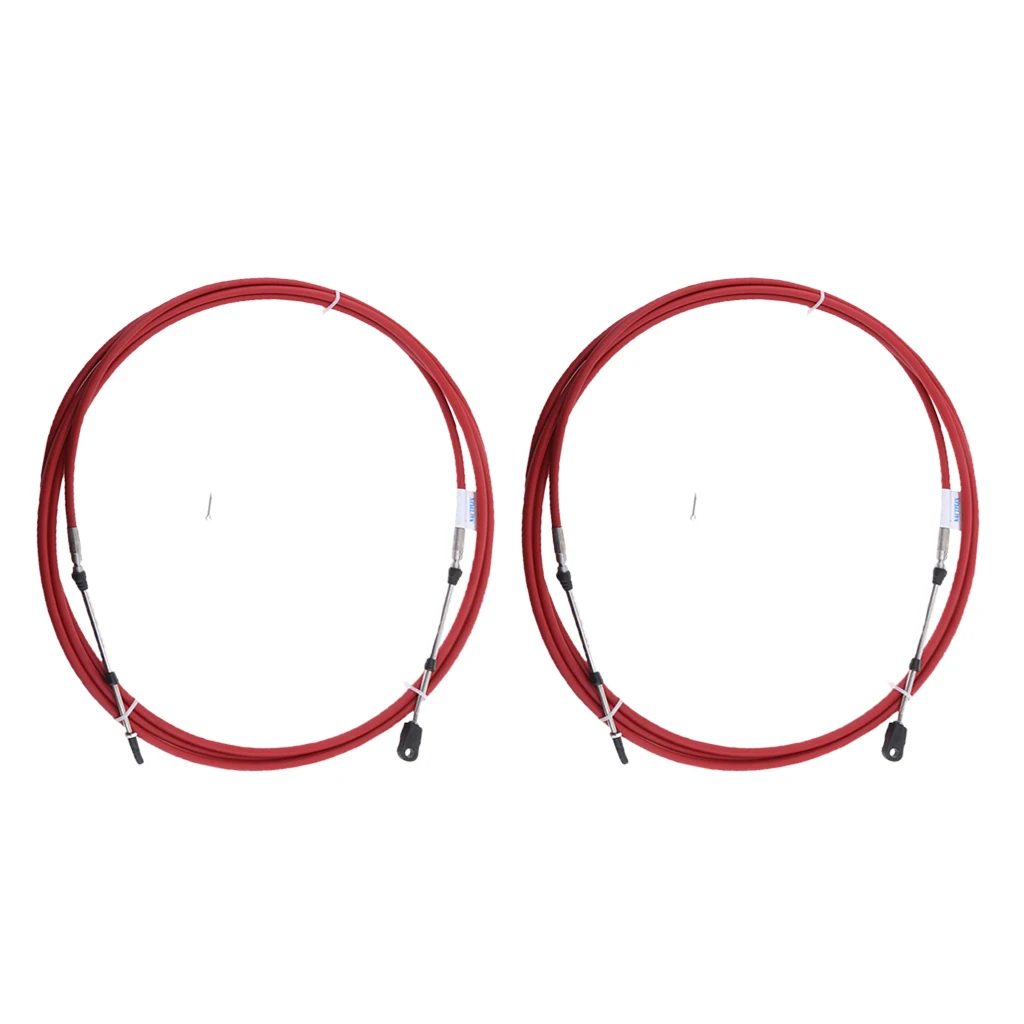 

2Pcs 16Ft Throttle Shift Control Cable for Yamaha Outboard Boat Motor Red