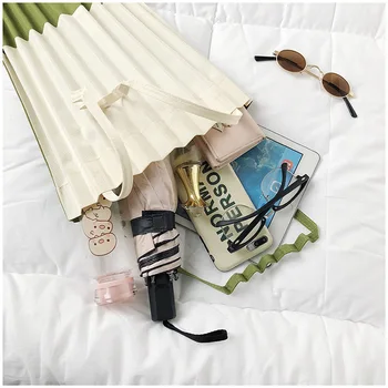 

L'OMBRE Canvas Bags Foldable Draped Tote Bags Japanese Style Shoulder Bags Light Large Capacity Preppy Style 2019 Fashion