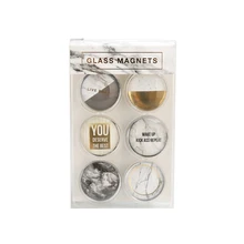 Мраморные магниты на холодильник 6 упаковок круглый стеклянный магнит на холодильник наклейка для Дома кухни школы офиса белая доска Декор маркерная доска