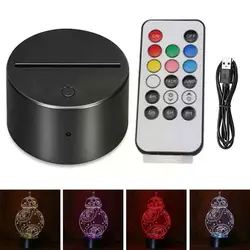 USB Cable 3D LED Light Holder Lamp Base Night Light Replacement Control Holder Light Decor Remote With Table Bases J0Z0
