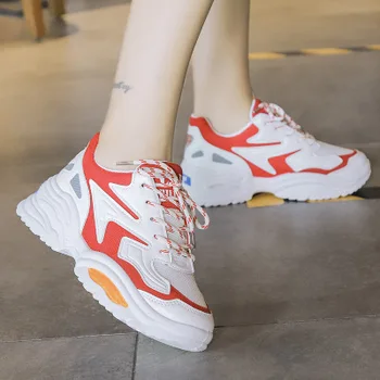 

2019 spring student sports women's shoes cushioning cushion running shoes Korean version of the wild increased anti-skid shoes