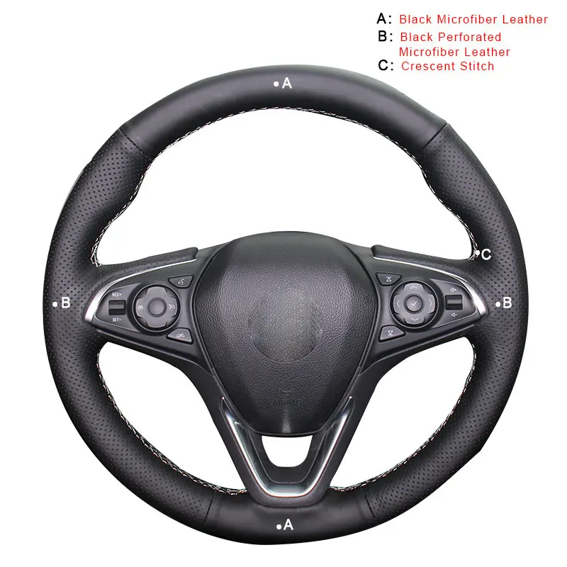 Microfiber Leather Авто оплетка на руль Крышка для Buick Envision- ручная сшитая внутренняя Автомобильная оплетка колеса Чехлы для автомобиля-Стайлинг - Название цвета: Microfiber Leather
