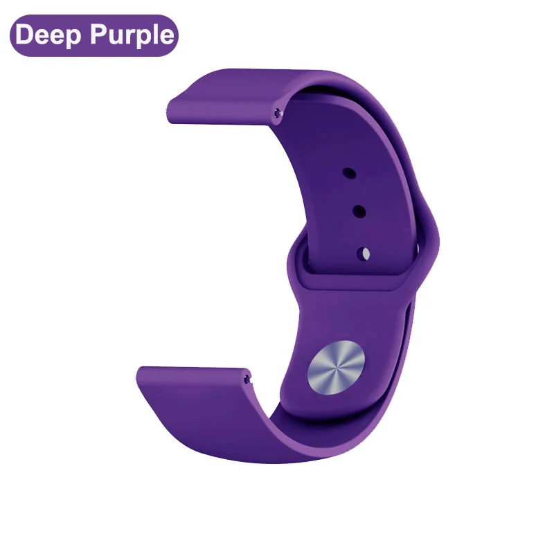 Силиконовый ремешок для Huami Amazfit Bip Pace GTS GTR Stratos Ремешок Универсальный браслет на запястье спортивный силиконовый ремешок для смарт-часов - Цвет: Deep purple