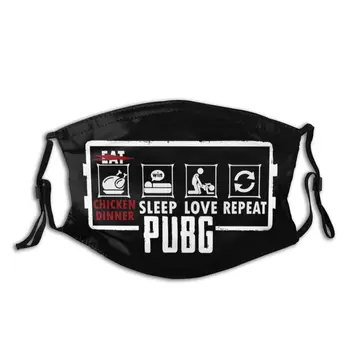 

Eat Sleep Love Pubg Repeat Reusable Face Mask 2020 New Arrival Dustproof Mouth Protection Cover Respirator With PM2.5 Filters