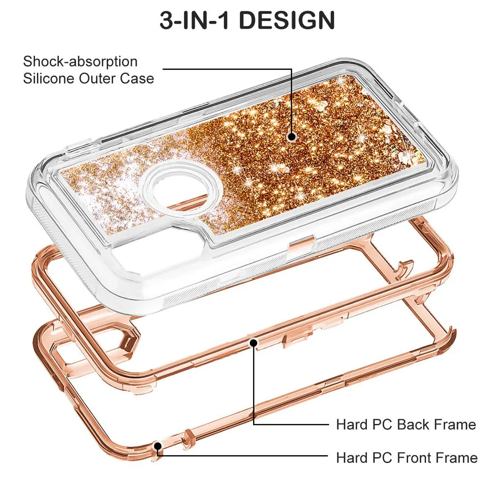 MAYROUND Hybrid 3D Glitter Armor Case for iPhone 8 Plus X Ten Dynamic Quicksand Shockproof Phone Cases Covers 6S 7 |