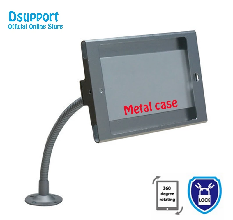Apto para Ipad Suporte de Montagem na Parede Mini Novo Tablet Display Flexível Gooseneck Segurança Cofre Bloqueado Caixa Metal Braço 12345 pc - Imagem 4