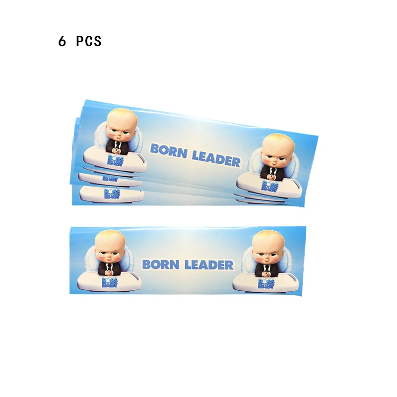 6pcs lables Мультяшные детские бумажные тарелки и стаканы с соломинкой, топпер для торта, подарок на день рождения для мальчиков, вечерние принадлежности - Цвет: 6pcs lables