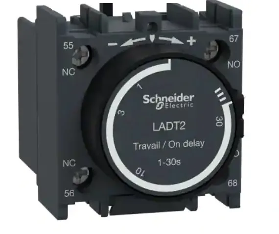 

Вспомогательный Контактный блок LADT2 с временной задержкой, TeSys Deca, 1NO + 1NC, on delay 1-30s, передние, винтовые клеммы