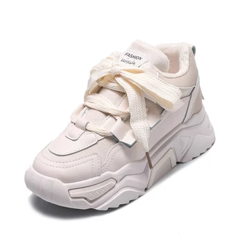 

Daddy shoes women tide women's shoes new 2019 spring and autumn women's casual platform sports shoes plus velvet cotton shoes