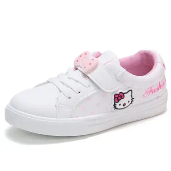 

Kids Shoes Hot Kitty Leather Waterproof Air Mesh Shoes White Children Sport Running Girls Sneaker Teen Brand School Trainers