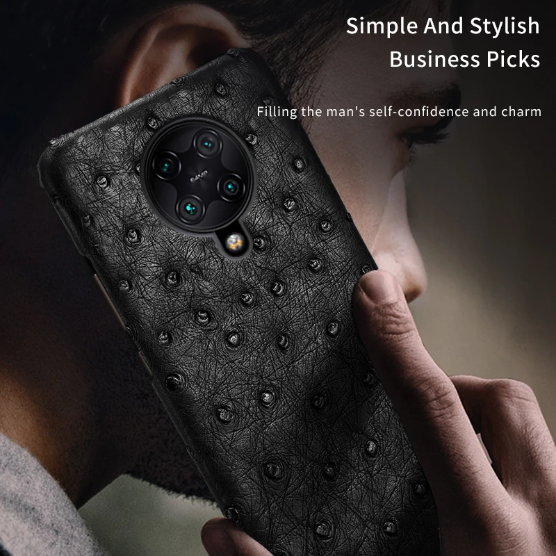 100% Genuine Ostrich Leather Case for Xiaomi Poco F2 Pro Mi 10 9 9T Pro A3 Luxury Cover for Redmi Note 9 Pro 9S Note 8 Pro 8T 7 100% Genuine Ostrich Leather Case for Xiaomi Poco F2 Pro Mi 10 9 9T Pro A3 Luxury Cover for Redmi Note 9 Pro 9S Note 8 Pro 8T 7