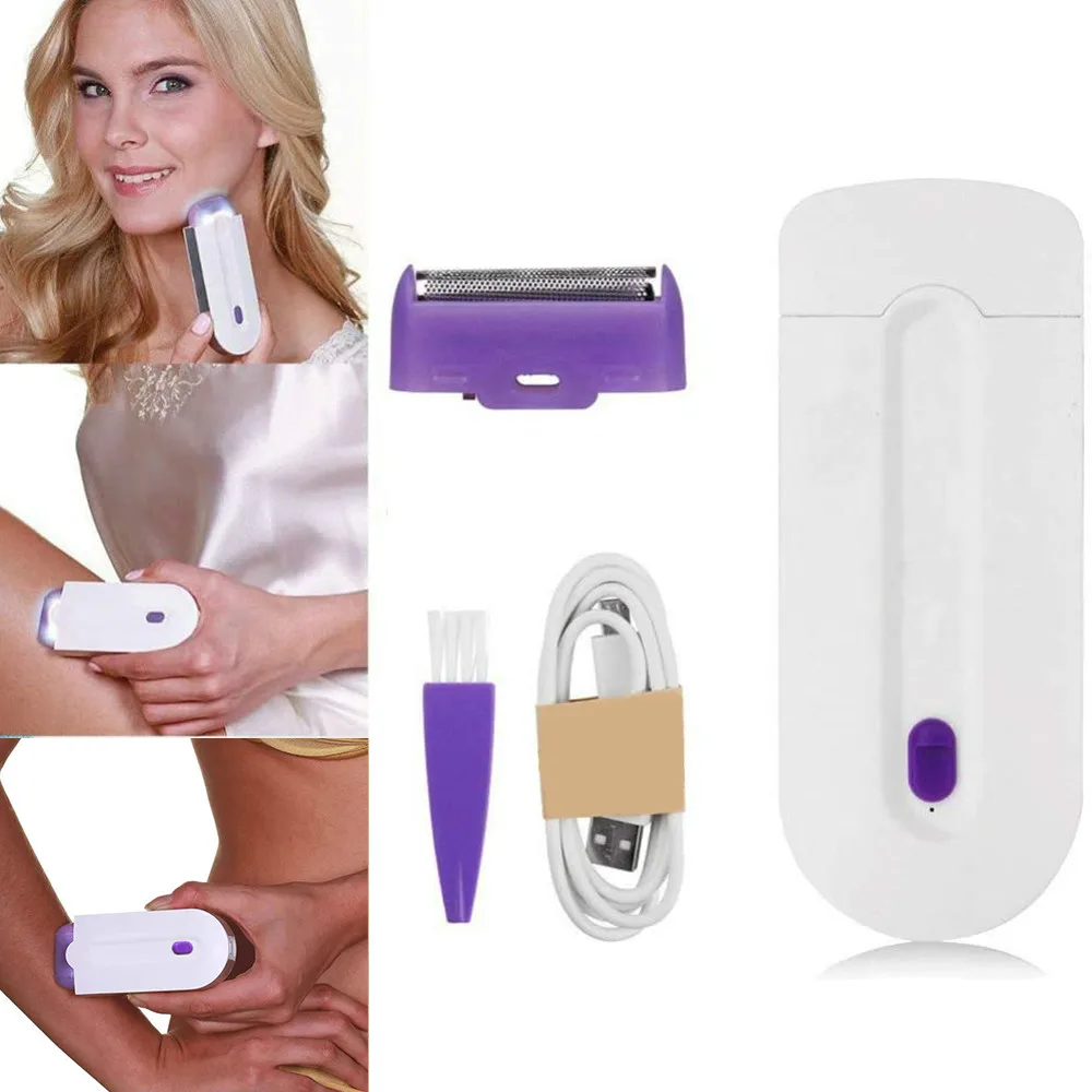 

USB Rechargeable Electric Epilator for Women Remover Smooth Touch Body Leg Bikini Depilator Hair Removal Facial Epilator Female