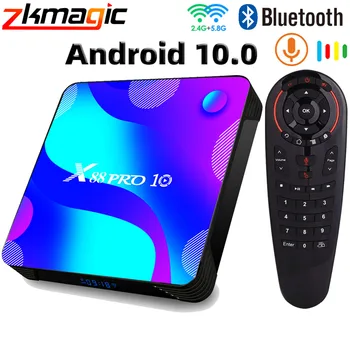 

Android 10.0 TV BOX X88 PRO 10 Smart TV Box 64G 128G ROM 2.4G&5.8G Wifi RK3318 4K Bluetooth Support Netflix Youtube Set Top Box