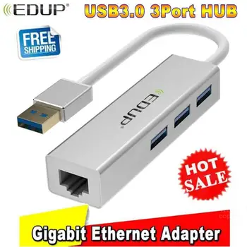 

Fast Ship USB 3.0 Hub Gigabit Ethernet Network Adapter 3 Port USB 3.0 To RJ45 10/100/1000Mbp Lan Card For Macbook Windows Mac OS