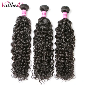 

Vallbest Peruvian Water Wave 1/3/4 Bundles Human Hair Extensions 100g/Piece Natural Black Remy Hair Weave Can Be Dyed Blenched