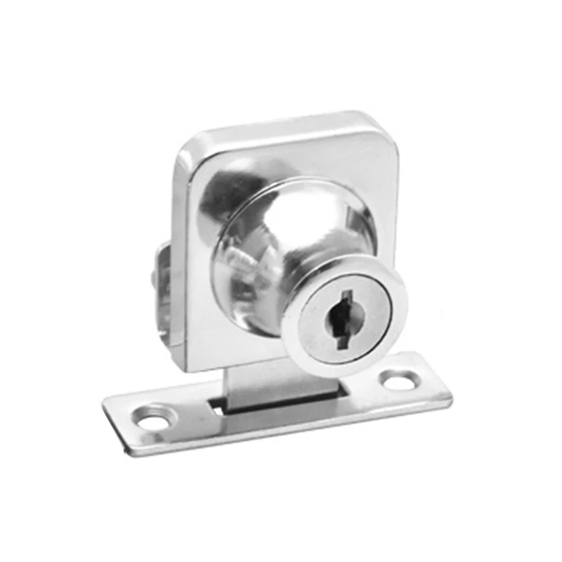 

Anti Theft Safety Keys Zinc Alloy Glass Display Cabinet Lock Rubber Gasket Latch