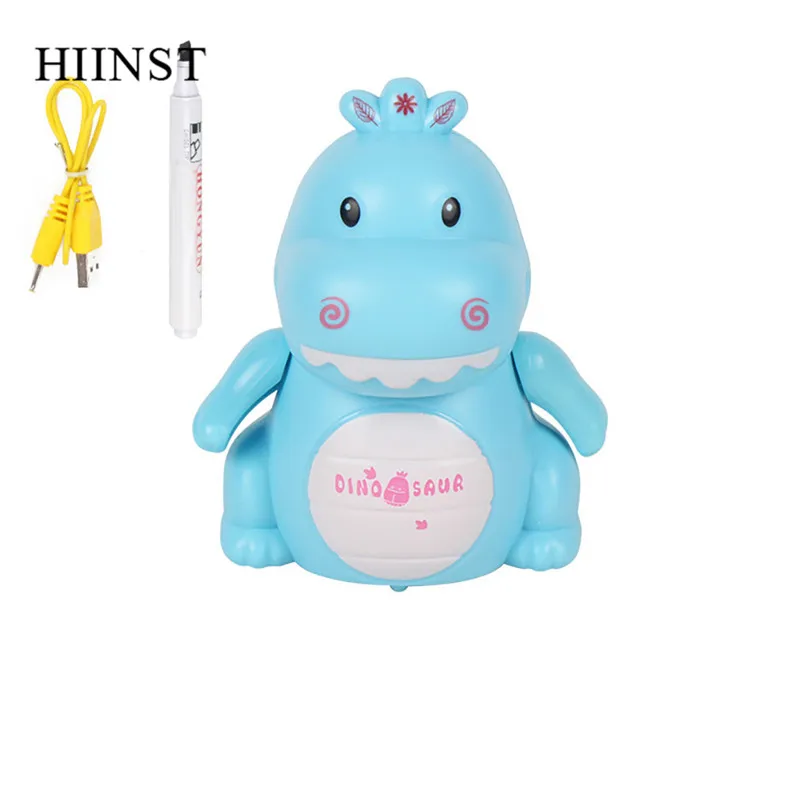 HIINST Забавные игрушки Индуктивный динозавр модель Музыка мигающий USB следование нарисованная линия волшебная ручка детская игрушка подарок мультфильм светящаяся игрушка