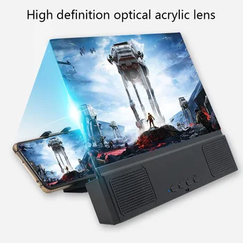 

Universal Mobile Phone Screen Video Amplifier Magnifying Glass Stand Holder with Bluetooth Speaker