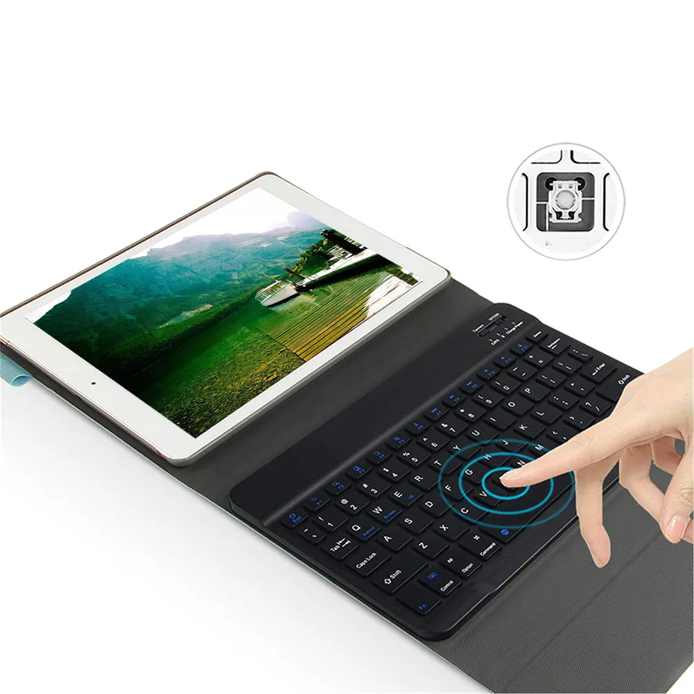  Backlit Wireless Keyboard Case for iPad 10.2 inch iPad 7th Leather Stand Case Bluetooth Keyboard Co
