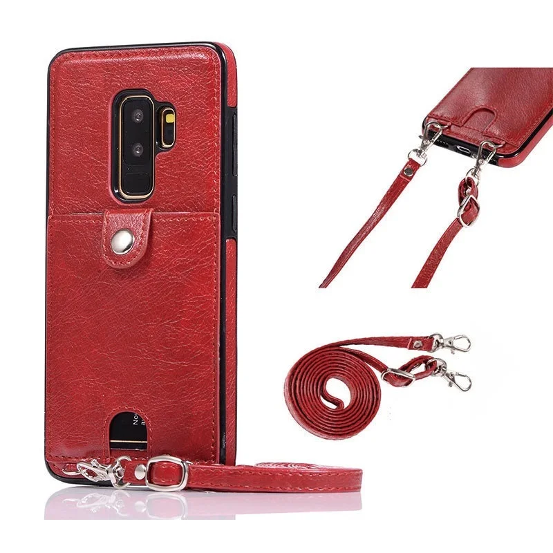 

Shoulder crossbody Pu leather case card pocket phone case For Samsung S8 S9 S10 Plus note 10 + 8 9 Huawei Mate 20 P30 Pro Lite