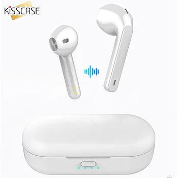 

KISSCASE 5.0 Bluetooth Wireless Earphone For iPhone 11 Pro 7 XR Original Wireless Bluetooth Headset For rsamsung A50 A70 Earbuds