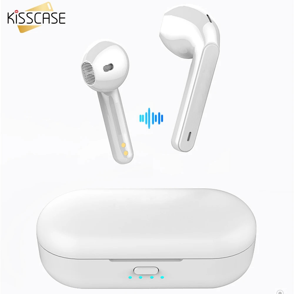 

KISSCASE 5.0 Wireless Bluetooth Earphone For iPhone 11 Pro XR Original Wireless Headphones Earbuds With Charging Box For samsung