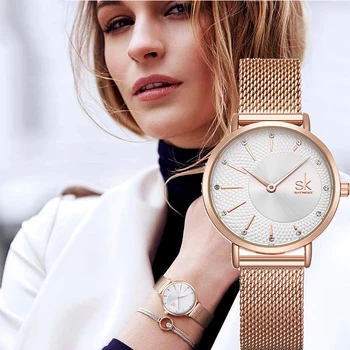 

Women Classic Quartz Watches Fashion Dress Watch Girls Wristwatch Clock Diamond Embellished Dial Elegant Design montre femme