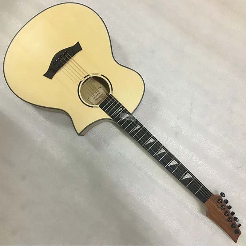 Хороший дизайн матовая недорогая Акустическая гитара 40 дюймов натуральный цвет