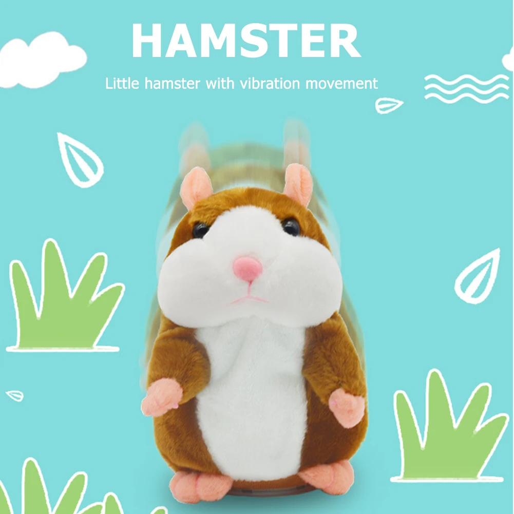 Funny Talking Hamster Stuffed Plush Animal Doll Sound Walking Speaking  Record Repeat Educational Voice Changing Toys