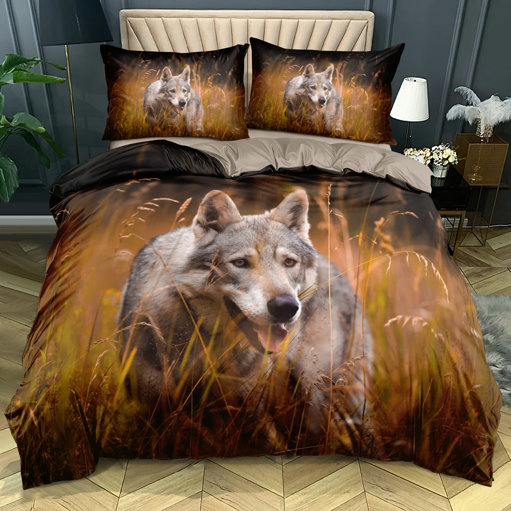 

3D Custom-make Bedding sets Animals Quilt cover set Wolf Design Double Queen Full size Home textile