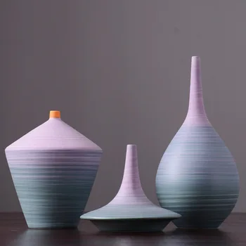 

blue and pink ceramic vase decoration flower arrangement living room model room window furniture soft decoration