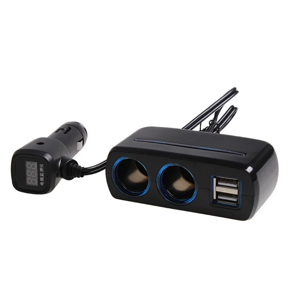 

2 Way Car Cigarette Lighter Socket Splitter 3.1A Quick Charge Usb Car Charger Auto Car-Charger Adapter with Voltage Detection