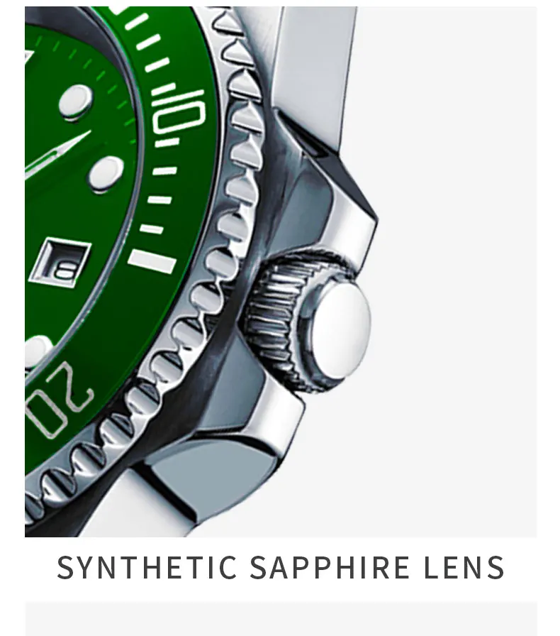 200m мужские часы для дайвинга, Япония 8215, Мужские автоматические механические часы для дайвинга, мужские часы с сапфировым стеклом 316L