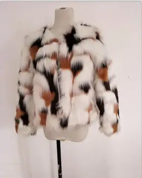 

Newest 3Xl/6Xl Womens Winter Auumn Casual Mixed Color Large Size Fake Fur Jackets Short Section Female Man-Made Fur Outwears S89
