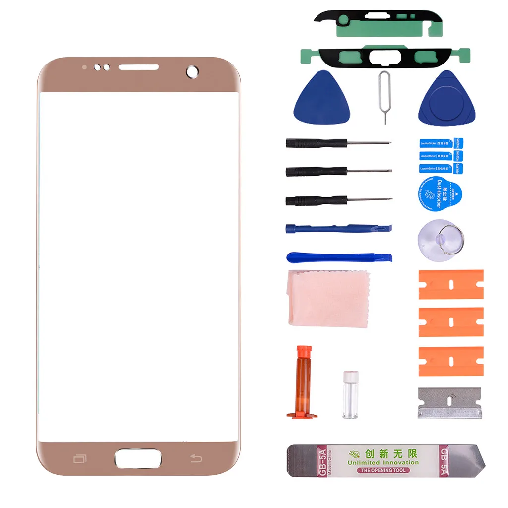 Carprie Защитная крышка для объектива, совместимая с samsung Galaxy S6 Edge Plus, переднее стекло, запасной комплект+ УФ клей 19Sep12