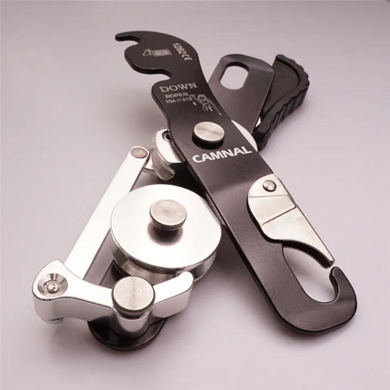 Rock Climbing Descender 150kg Self-braking Stop Rope Clamp Grab Rescue Descender Climbing Carabiner Accessories New
