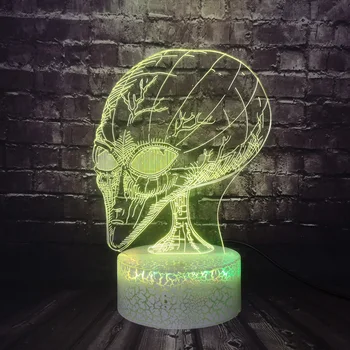 

Space Alien ET 3D LED Night Light Other Planets People Head with 7 Colors Light Home Decoration Lamp Visualization Decor Lamp