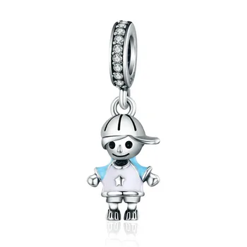 

Qikaola New 100% 925 Sterling Silver Couple Little Girl & Boy Pendant Charm fit Girls Charm Bracelet DIY Jewelry CMC544