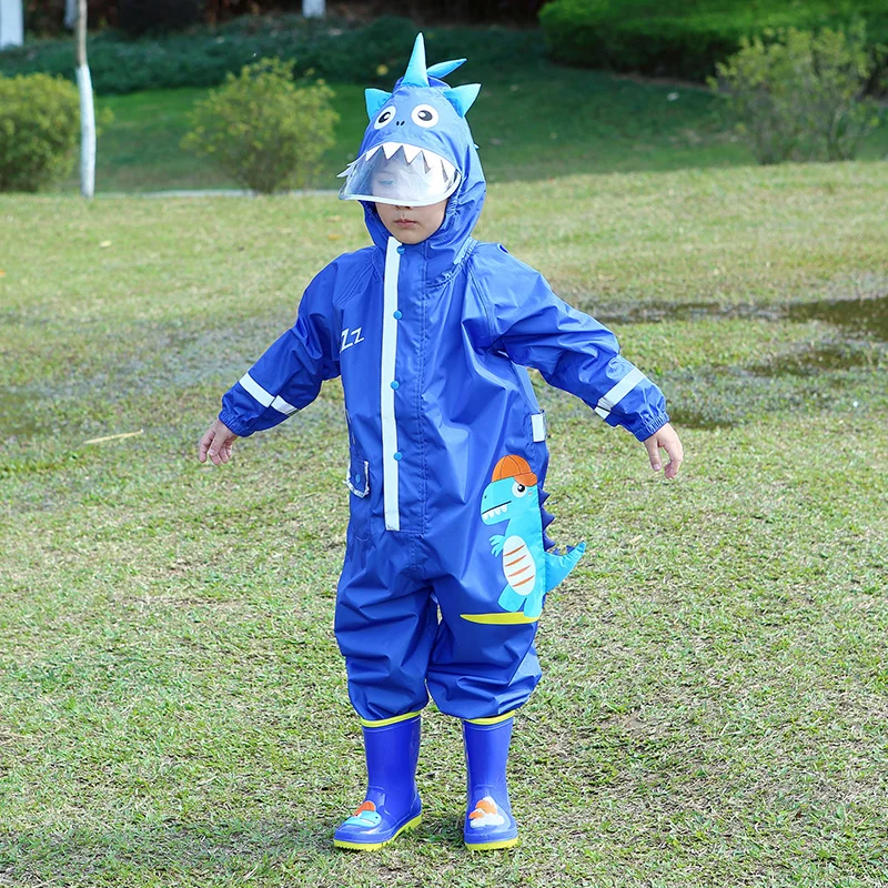 Combinaison Imperméable À Capuche, Motif Dessin Animé Et Dinosaure