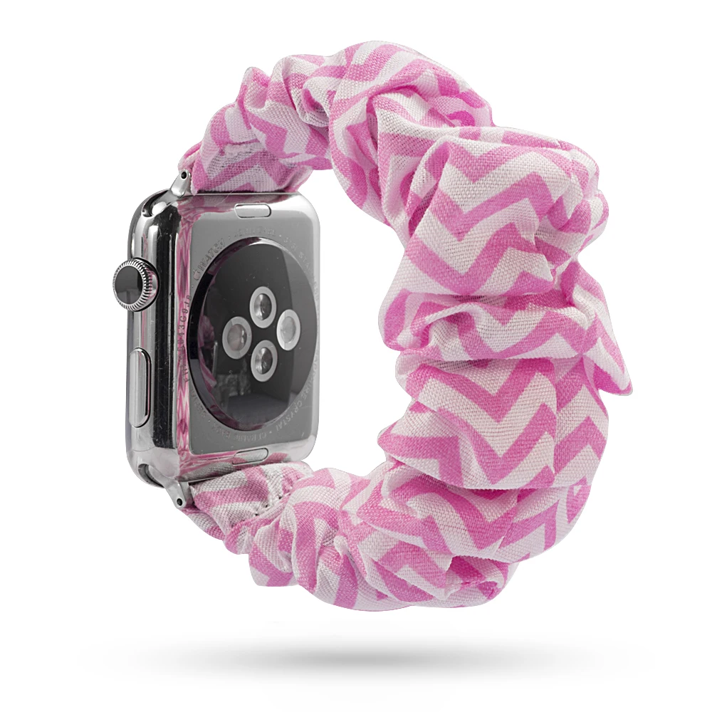 7 Резинка для волос, эластичный женский ремешок для часов Apple Watch, ремешок 38/40 мм, 42/44 мм, рождественский подарок, браслет с принтом, тканевые ленты, ремни - Цвет ремешка: 7