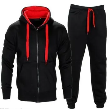 

Tracksuit Men 2020 Autumn Sportwear Fashion Mens Hip Hop Set 2PC Zipper Hooded Sweatshirt Jacket+Pant Suit