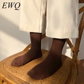 

EWQ / men's wear Concise Basics Heap Socks Solid Color Socks for men and women korean style high quality 9Y966