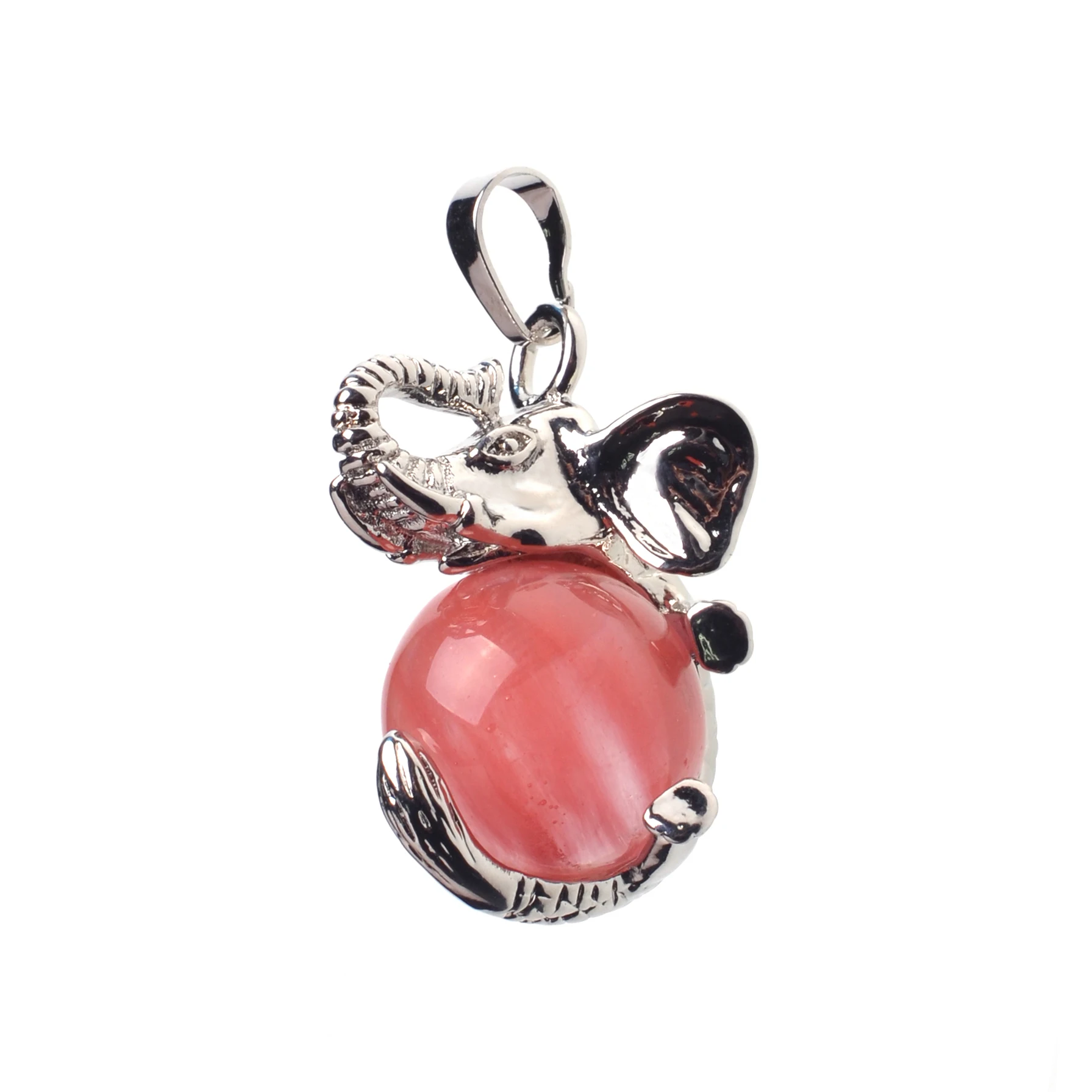 Cherry Quartz SEVSNESTONE ожерелье Подвесной Рейки Чакра 16 мм натуральный камень бусины Слон цинковый сплав Подвески для женщин женские ювелирные изделия - Окраска металла: Cherry Quartz