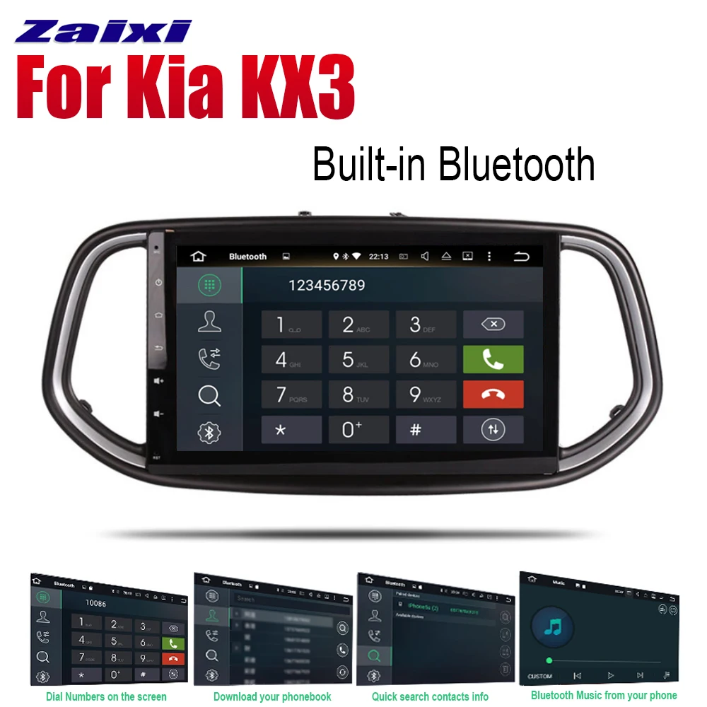 Excellent ZaiXi Android Car Radio Stereo GPS Navigation For Kia KX3 2014~2017 Bluetooth wifi 2din Car Radio Stereo Multimedia Player Audio 3