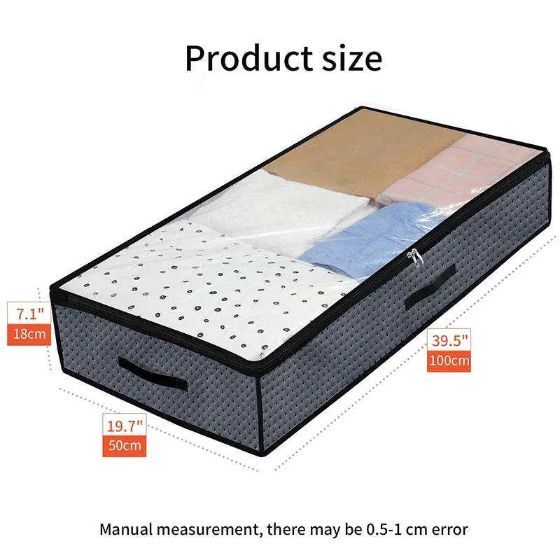 Fashion2 Large Undersized Storage Bags with Metal Zips, Foldable Bedding, Quilts, Blankets, Pillows, Sweaters, Heavy Duty Foldab