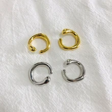 SRCOI золото металл серебристого цвета без пирсинга геометрические круглые серьги-каффы Модные Простые минималистичные хрящи клипсы
