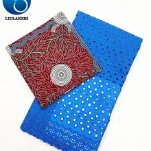 LIULANZHI Африканская Хлопковая ткань 3+ 2,5 ярдов/партия Новое поступление хлопковое кружево+ хлопковая восковая ткань для weding ML8WR93-ML8WR122