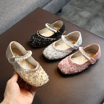 

2020 Autumn Girls Princess Shoes Infant Kids Baby Crystal Pearl Sequins Sandals kids shoes детская обувь 2019#G20