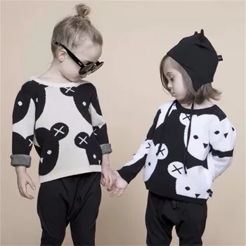 

2019 Fashion Girls Kids Sweater Cartoon Bear Sweater For Toddler Girls Pullover Children Clothing Autumn Kids Knitwear Coat